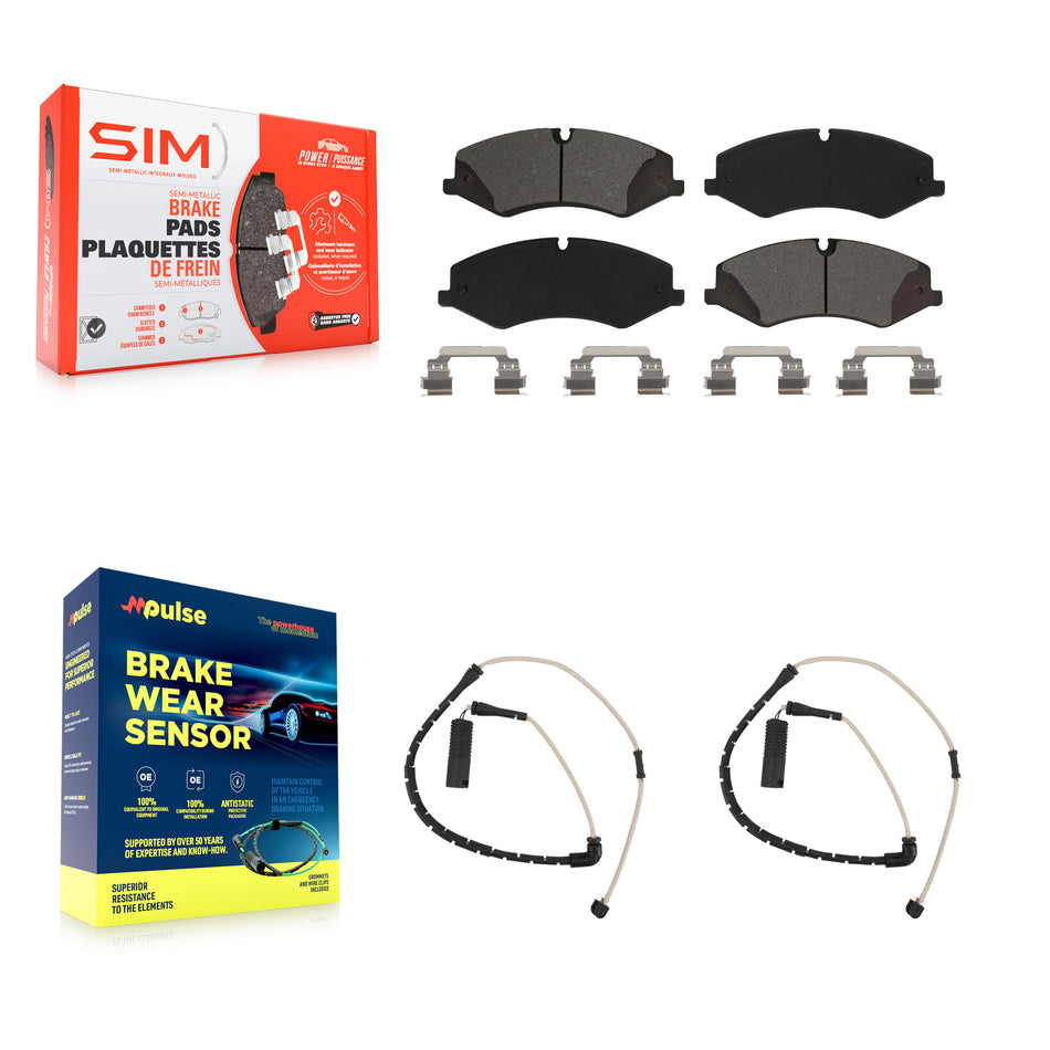 Front Semi-Metallic Disc Brake Pads And Wear Sensors Kit For Land Rover Range KSW-100401