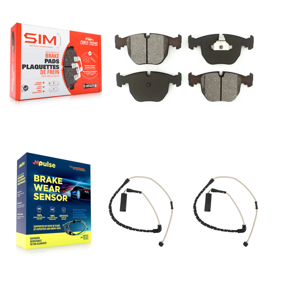 Front Semi-Metallic Disc Brake Pads And Wear Sensors Kit For Land Rover Range KSW-100402