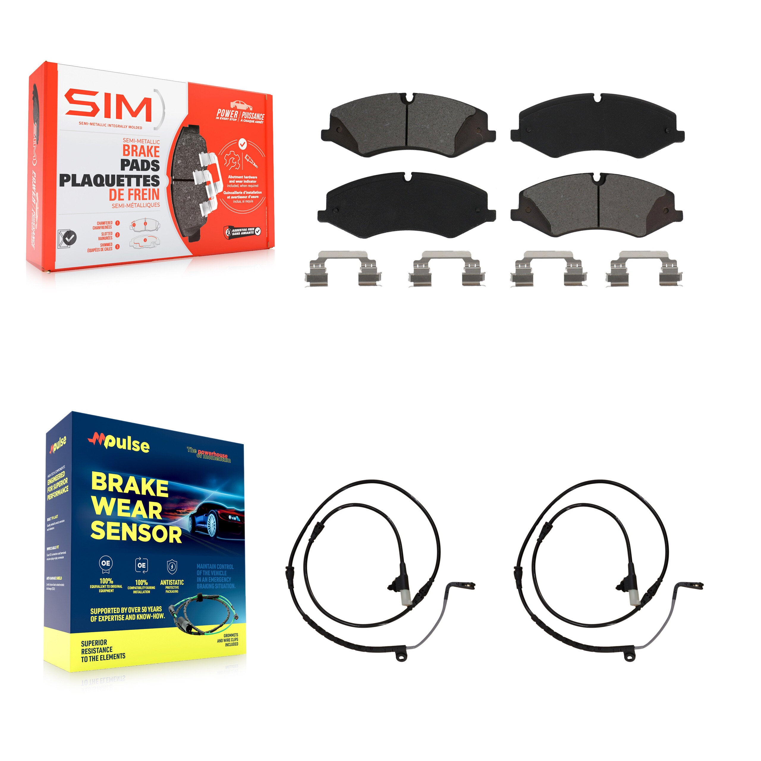 Front Semi-Metallic Brake Pad Wear Sensor Kit For Land Rover Range Sport with 360mm Rotor KSW-100415
