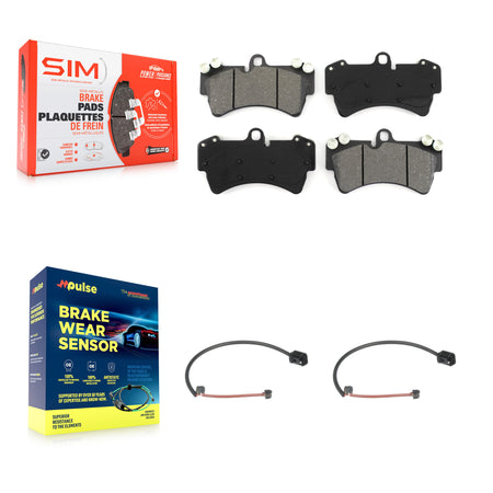 Front Semi-Metallic Disc Brake Pads And Wear Sensors Kit For Audi Q7 Porsche Cayenne KSW-100417