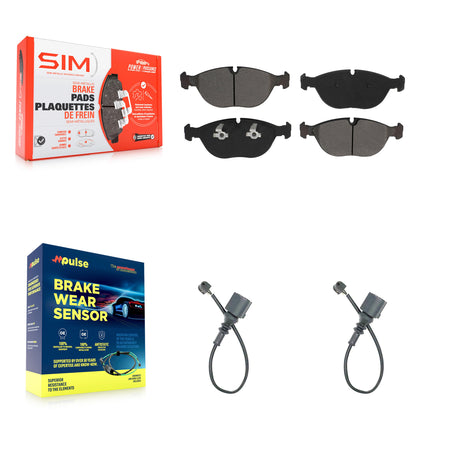 Front Semi-Metallic Brake Pad And Wear Sensor Kit For Audi TT Quattro Volkswagen R32 3.2L KSW-100445