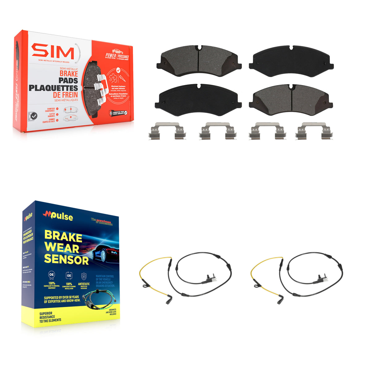Front Semi-Metallic Disc Brake Pad & Wear Sensor Kit For Land Rover Range Sport Discovery KSW-100461