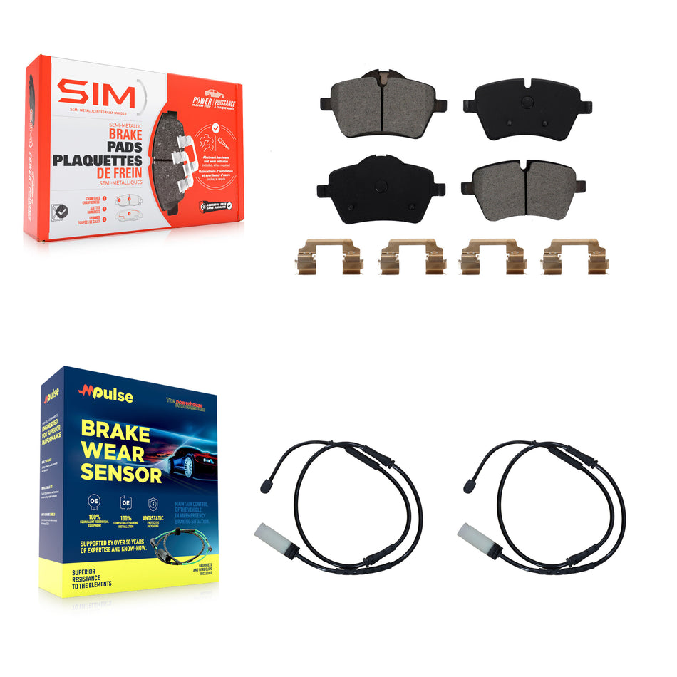Front Semi-Metallic Disc Brake Pad And Wear Sensor Kit For Mini Cooper Countryman Paceman KSW-100467