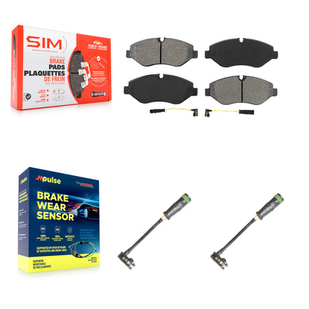 Front Semi-Metallic Brake Pad Extra Wear Sensor Kit For Mercedes-Benz Sprinter 2500 Dodge KSW-100469