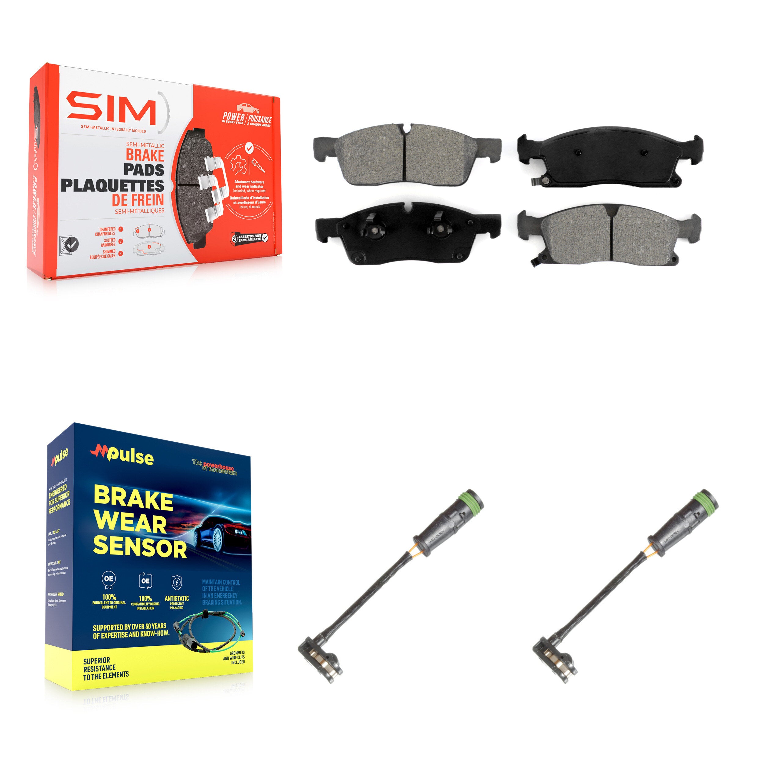 Front Semi-Metallic Brake Pad Wear Sensor Kit For Mercedes-Benz GLE400 GL350 GLS450 GL450 KSW-100470