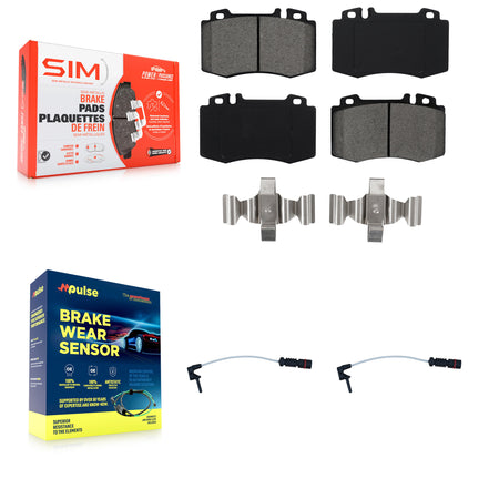Front Semi-Metallic Disc Brake Pads And Wear Sensors Kit For Mercedes-Benz ML500 ML55 AMG KSW-100480