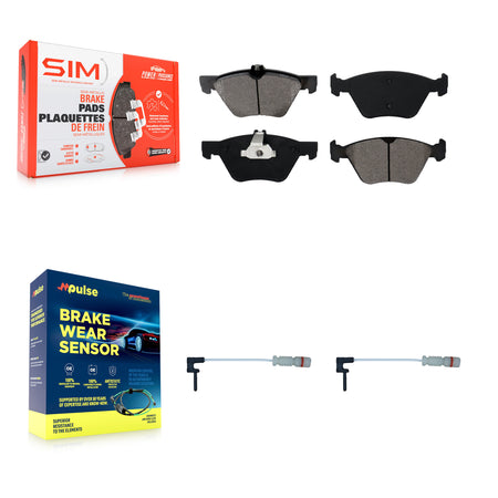 Front Semi-Metallic Disc Brake Pads And Wear Sensors Kit For Chrysler Crossfire KSW-100481