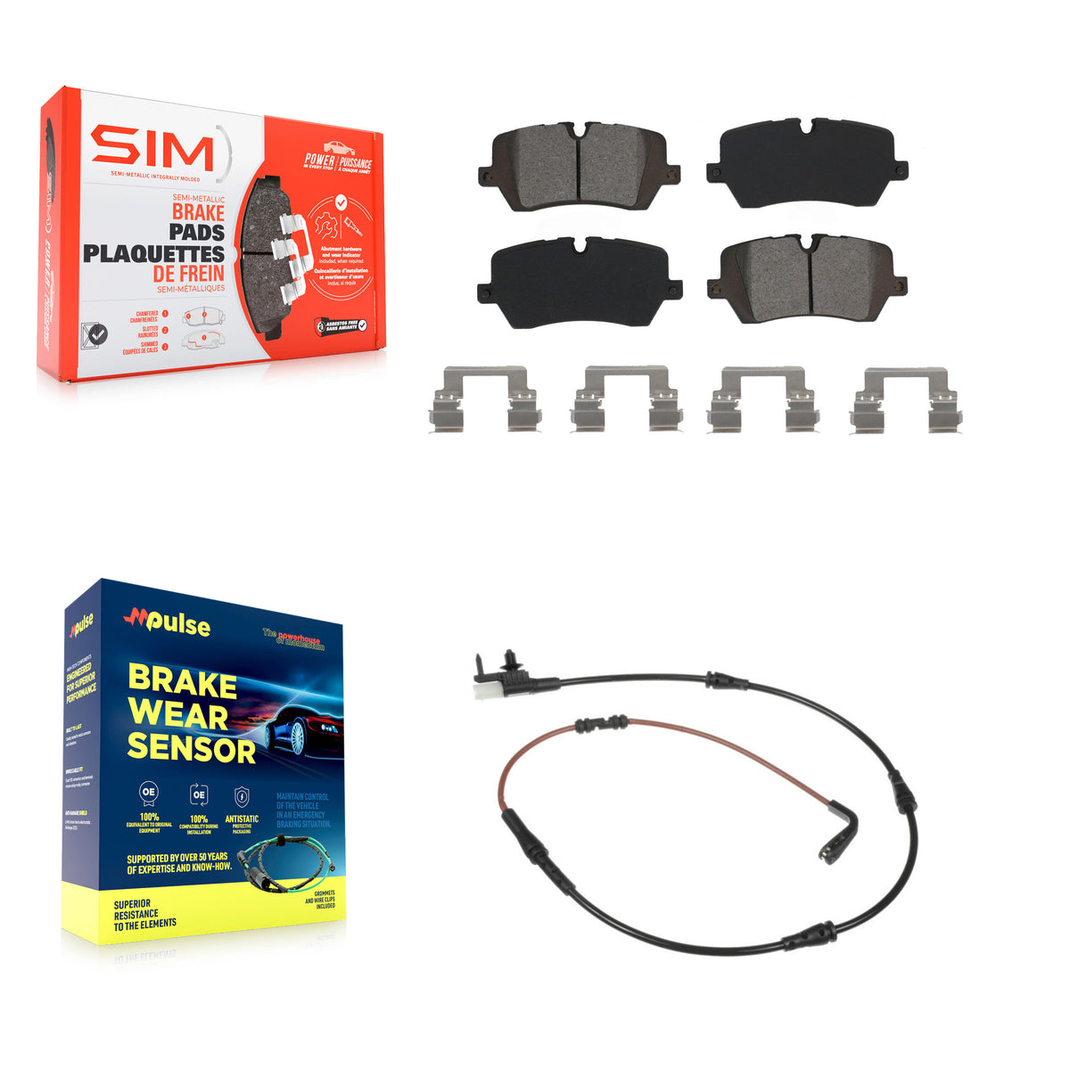 Rear Semi-Metallic Disc Brake Pads & Wear Sensor Kit For Land Rover Range Sport Discovery KSW-100491