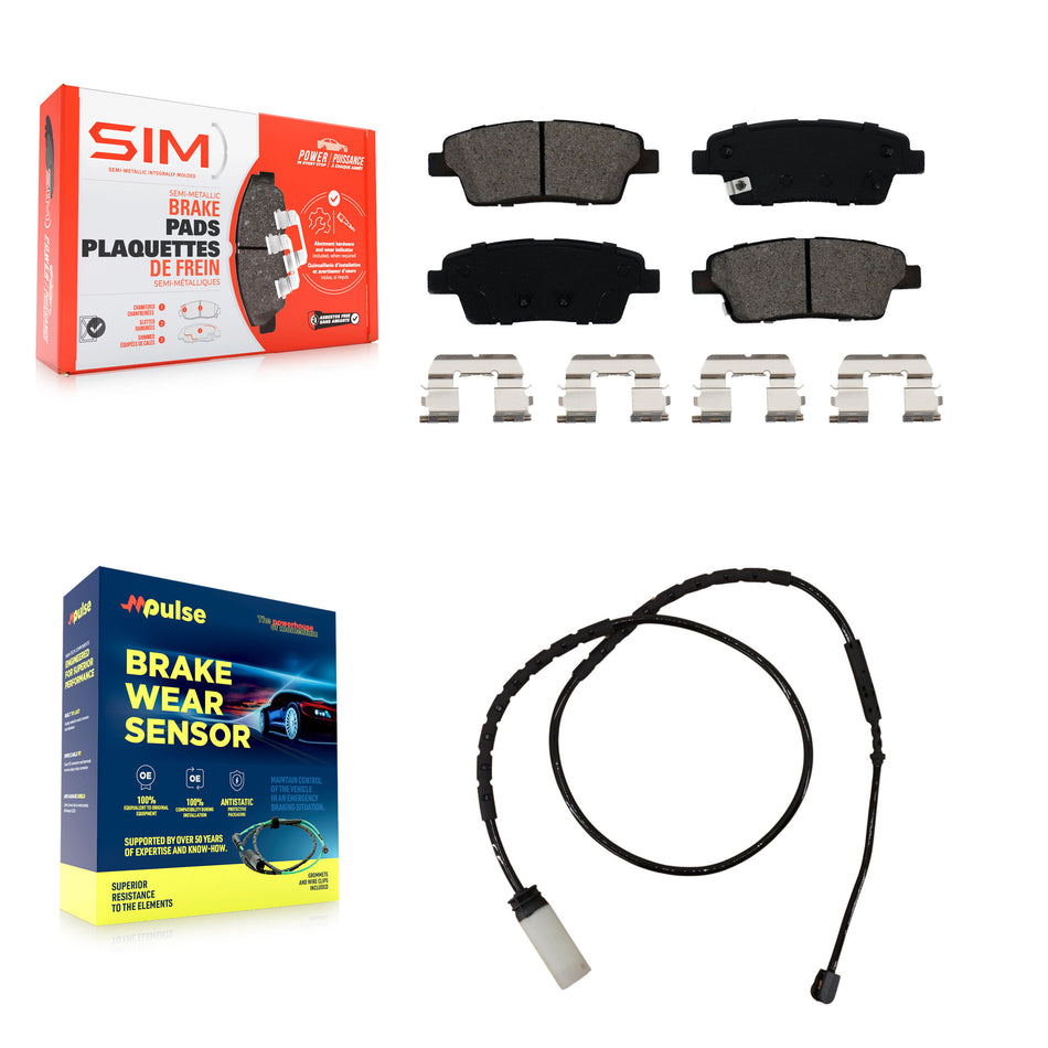 Rear Semi-Metallic Disc Brake Pads And Wear Sensor Kit For Mini Cooper Countryman Paceman KSW-100500