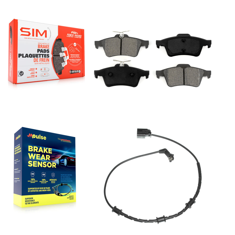 Rear Semi-Metallic Disc Brake Pads And Wear Sensors Kit For Jaguar XF XJ XK XKR KSW-100507