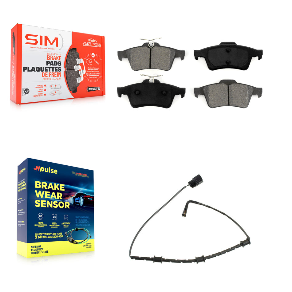 Rear Semi-Metallic Disc Brake Pads And Wear Sensors Kit For Jaguar XJ From VIN #V90866 KSW-100508