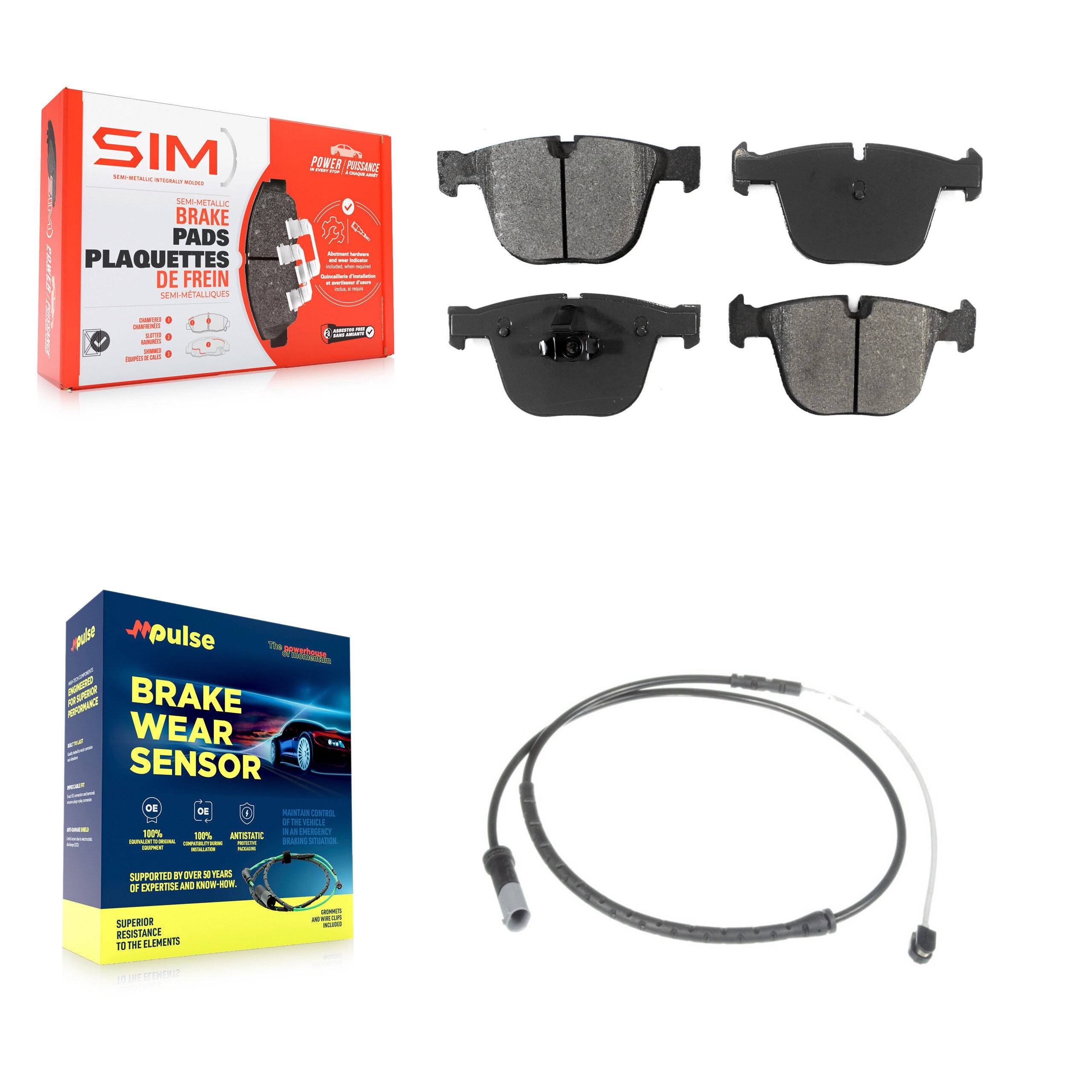 Rear Semi-Metallic Disc Brake Pads And Wear Sensors Kit For BMW X5 X6 KSW-100513