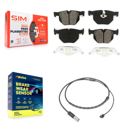 Rear Semi-Metallic Brake Pad And Wear Sensor Kit For 2015-2016 BMW X5 xDrive35d with 3.0L KSW-100514