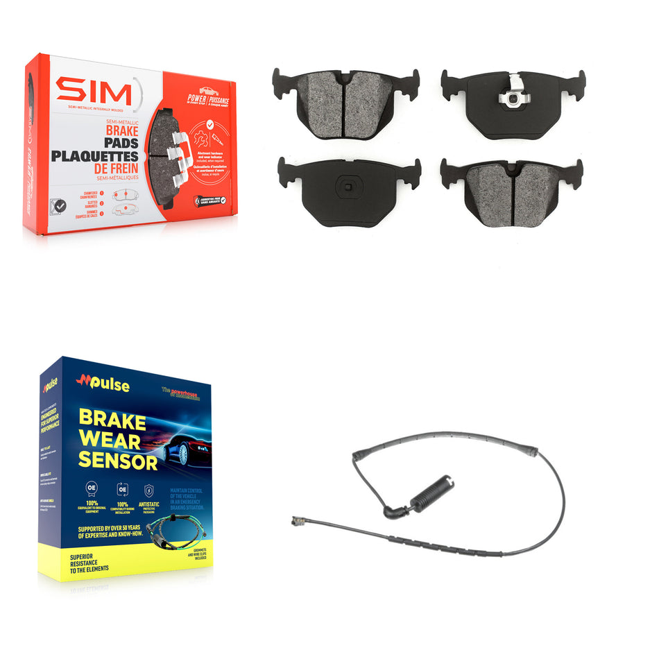 Rear Semi-Metallic Disc Brake Pads And Wear Sensors Kit For 2000-2006 BMW X5 KSW-100530
