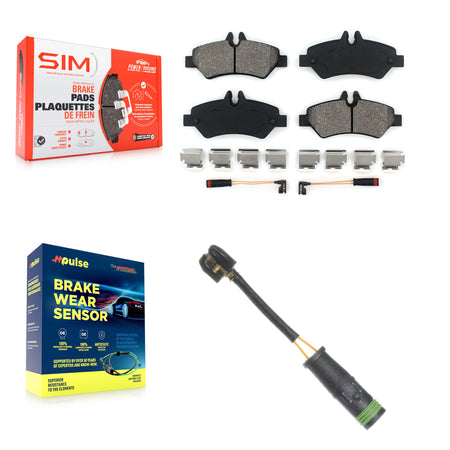 Rear Semi-Metallic Brake Pad & Extra Wear Sensor Kit For Mercedes-Benz Sprinter 3500 2500 KSW-100541