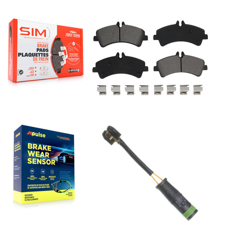 Rear Semi-Metallic Brake Pad Wear Sensor Kit For Mercedes-Benz Sprinter 3500 Freightliner KSW-100542