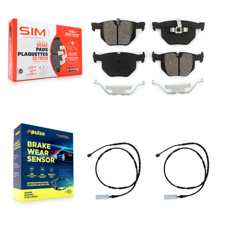 Rear Semi-Metallic Disc Brake Pads And Wear Sensors Kit For BMW 335i 335is 335d KSW-100604