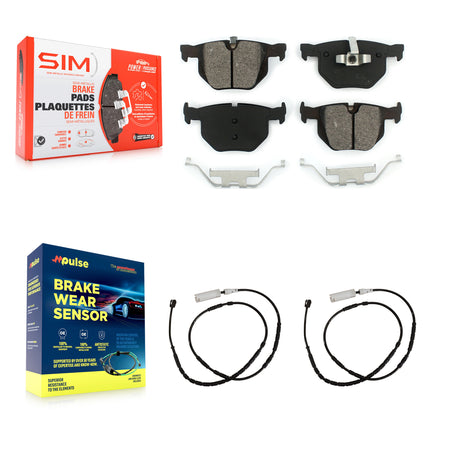 Rear Semi-Metallic Brake Pad And Wear Sensor Kit For 2013-2015 BMW X1 xDrive35i with 3.0L KSW-100612
