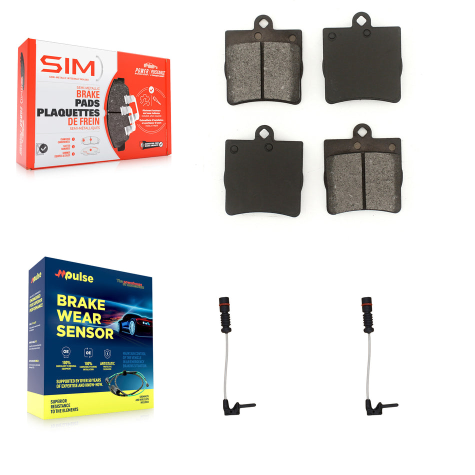 Rear Semi-Metallic Brake Pads Wear Sensor Kit For Chrysler Crossfire Mercedes-Benz SLK230 KSW-100616