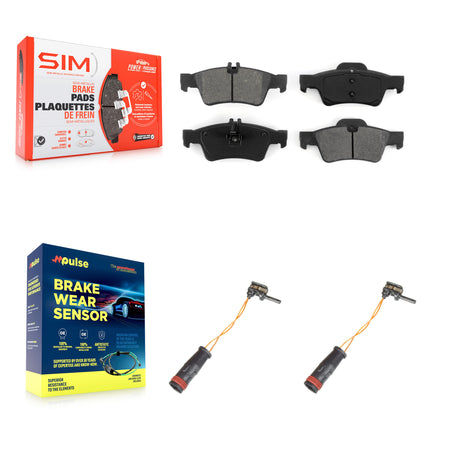 Rear Semi-Metallic Brake Pads Wear Sensor Kit For Mercedes-Benz E350 E550 S550 E400 SL500 KSW-100635