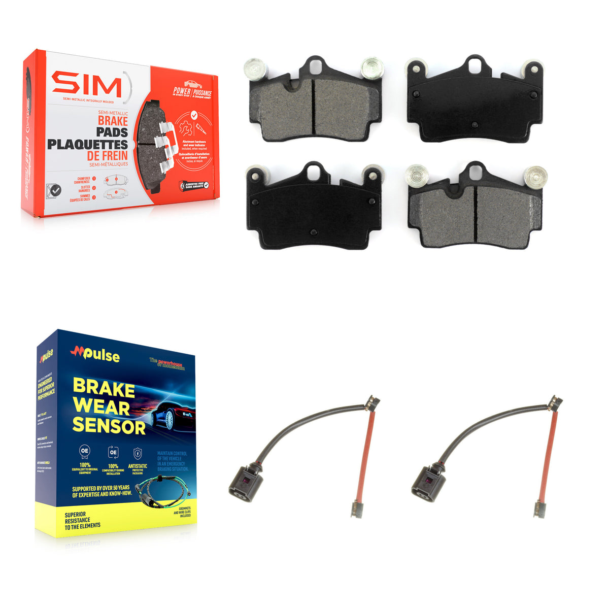 Rear Semi-Metallic Disc Brake Pads Wear Sensor Kit For Audi Q7 Porsche Cayenne Volkswagen KSW-100648