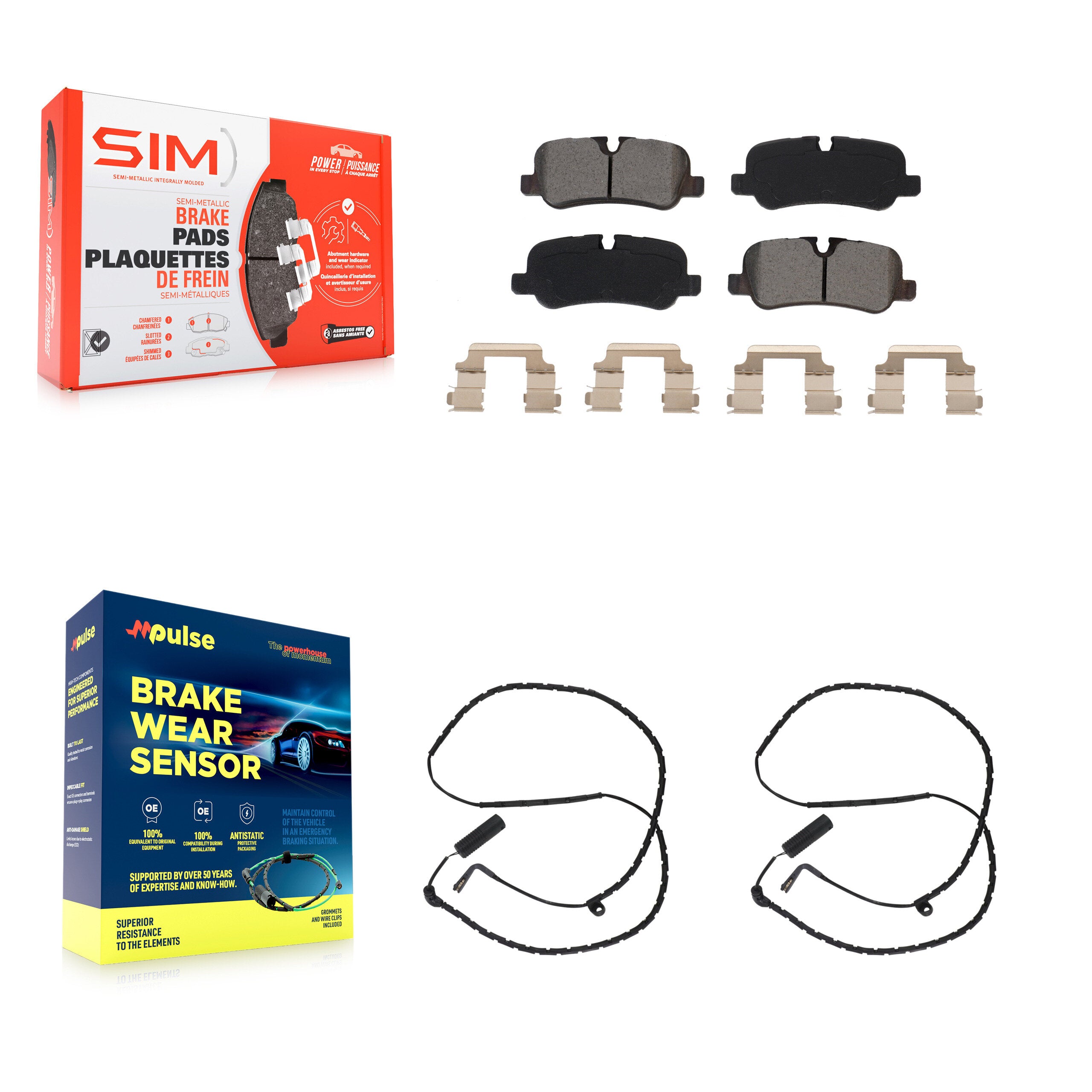 Rear Semi-Metallic Disc Brake Pads And Wear Sensors Kit For Land Rover Range KSW-100651