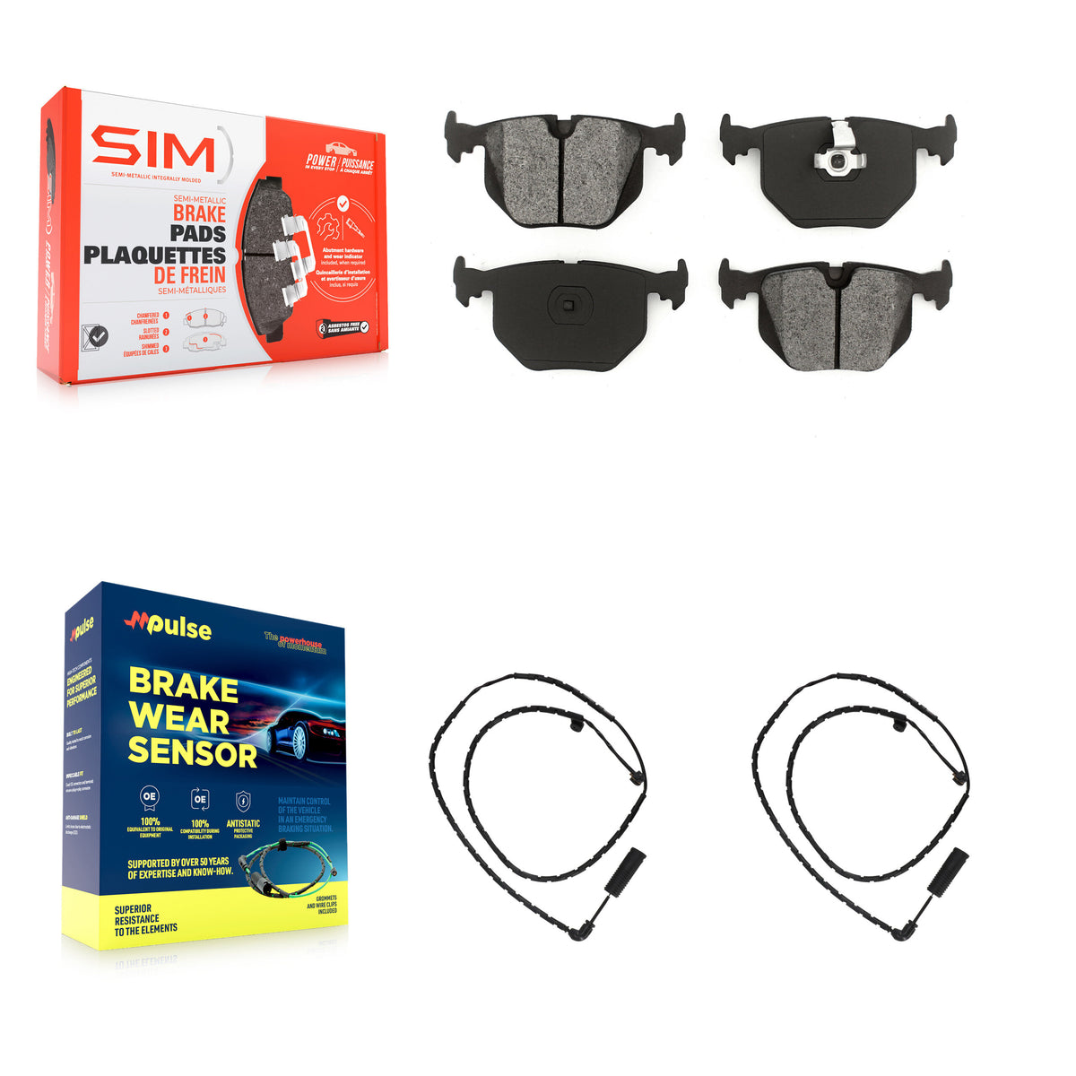 Rear Semi-Metallic Disc Brake Pads And Wear Sensors Kit For Land Rover Range KSW-100653