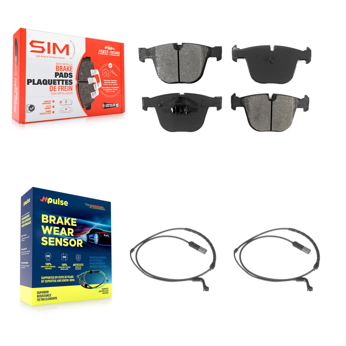 Rear Semi-Metallic Disc Brake Pads And Wear Sensors Kit For BMW X5 X6 KSW-100656