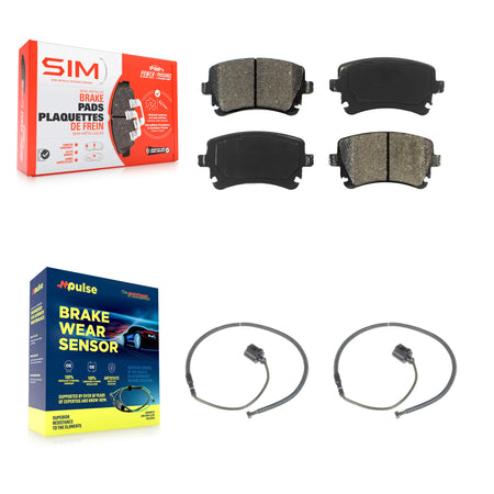 Rear Semi-Metallic Disc Brake Pads And Wear Sensors Kit For Volkswagen Phaeton Audi S6 KSW-100659