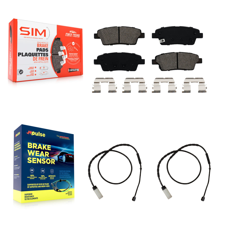 Rear Semi-Metallic Disc Brake Pads And Wear Sensor Kit For Mini Cooper Countryman Paceman KSW-100665