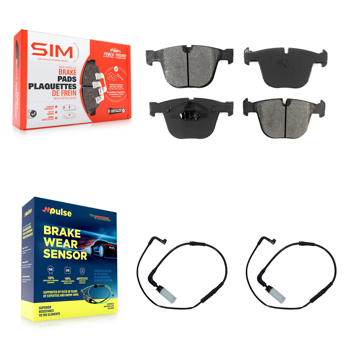 Rear Semi-Metallic Disc Brake Pad Wear Sensor Kit For BMW 650i 645Ci 550i M5 M6 545i 535i KSW-100668
