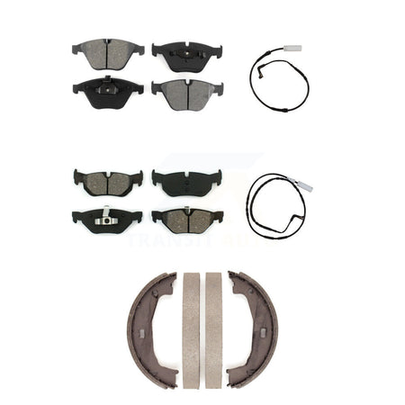 Front Rear Semi-Metallic Disc Brake Pads And Wear Sensors Kit (5Pc) For BMW 328i 323i KSW-100685