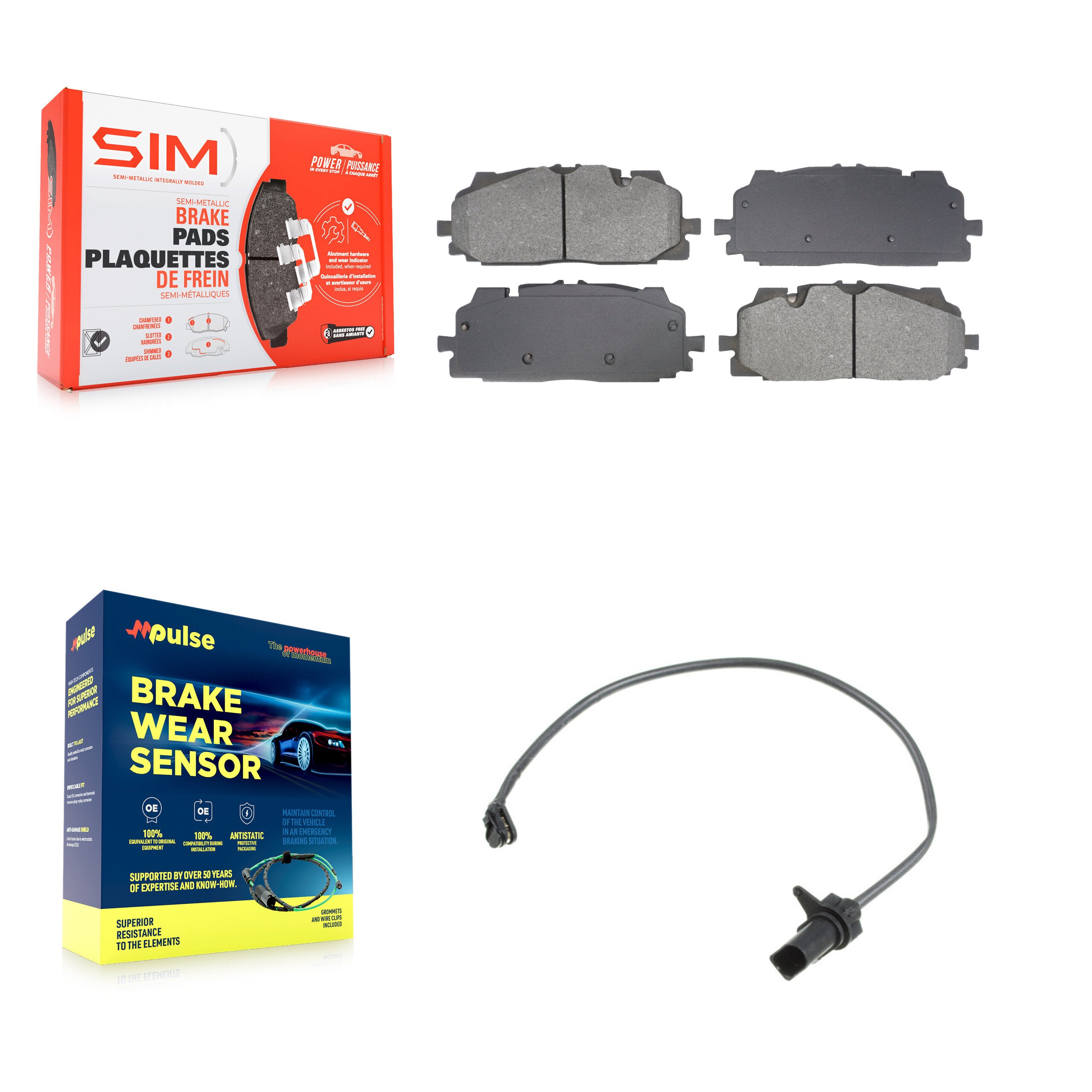 Front Semi-Metallic Brake Pad Wear Sensor Kit For Audi Q7 SQ5 S5 Q8 S4 Sportback A6 A7 A8 KSW-100710