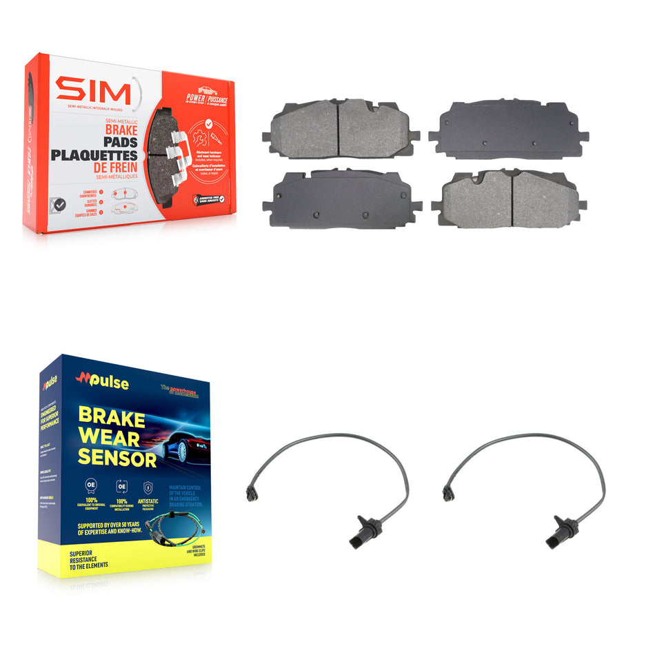Front Semi-Metallic Brake Pad Wear Sensor Kit For Audi Q7 SQ5 S5 Q8 S4 Sportback A6 A7 A8 KSW-100713