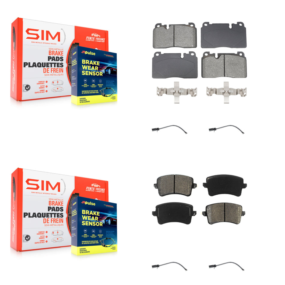 Front Rear Semi-Metallic Disc Brake Pads And Wear Sensors Kit For Audi Q5 To 5 3 2015 KSW-100723