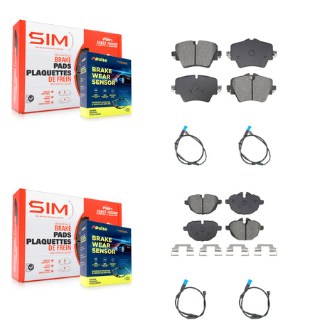 Front Rear Semi-Metallic Disc Brake Pads And Wear Sensors Kit For BMW X3 KSW-100727