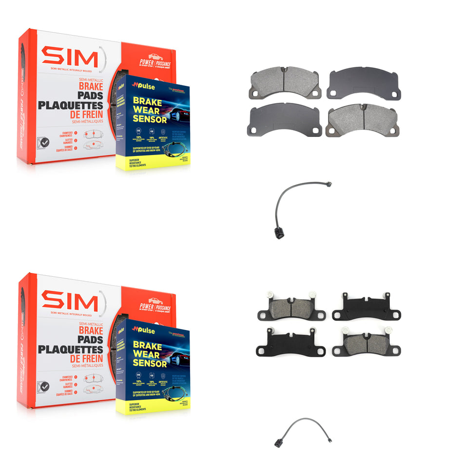 Front Rear Semi-Metallic Disc Brake Pads Wear Sensor Kit For Porsche Cayenne with Harness KSW-100737