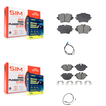Front Rear Semi-Metallic Disc Brake Pads And Wear Sensors Kit For BMW X4 KSW-100742