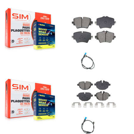 Front Rear Semi-Metallic Disc Brake Pads And Wear Sensors Kit For BMW X3 KSW-100743