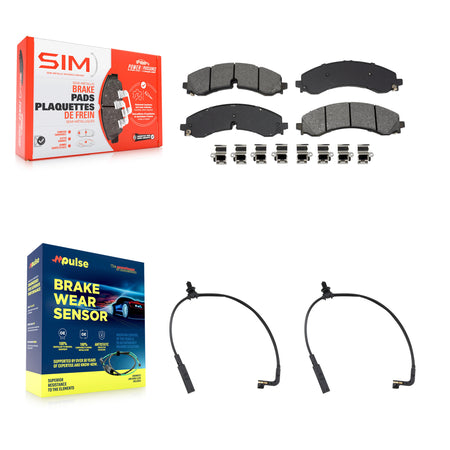 Front Semi-Metallic Brake Pads Wear Sensor Kit For GMC Chevrolet Sierra 2500 HD Silverado KSW-100765