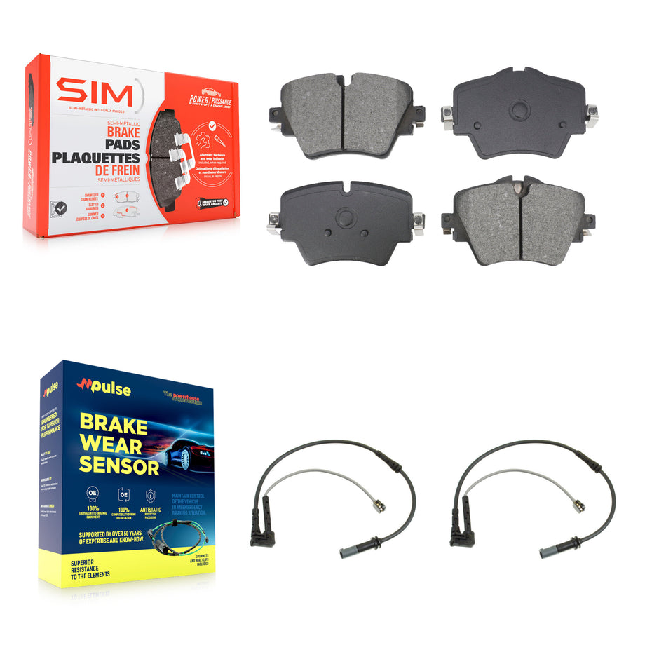 Front Semi-Metallic Brake Pad & Wear Sensor Kit For BMW X1 Mini Cooper Countryman X2 228i KSW-100767