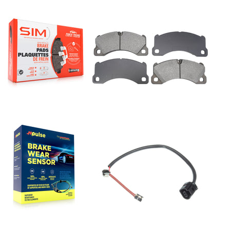 Front Semi-Metallic Disc Brake Pads And Wear Sensors Kit For Porsche Cayenne Panamera KSW-100780
