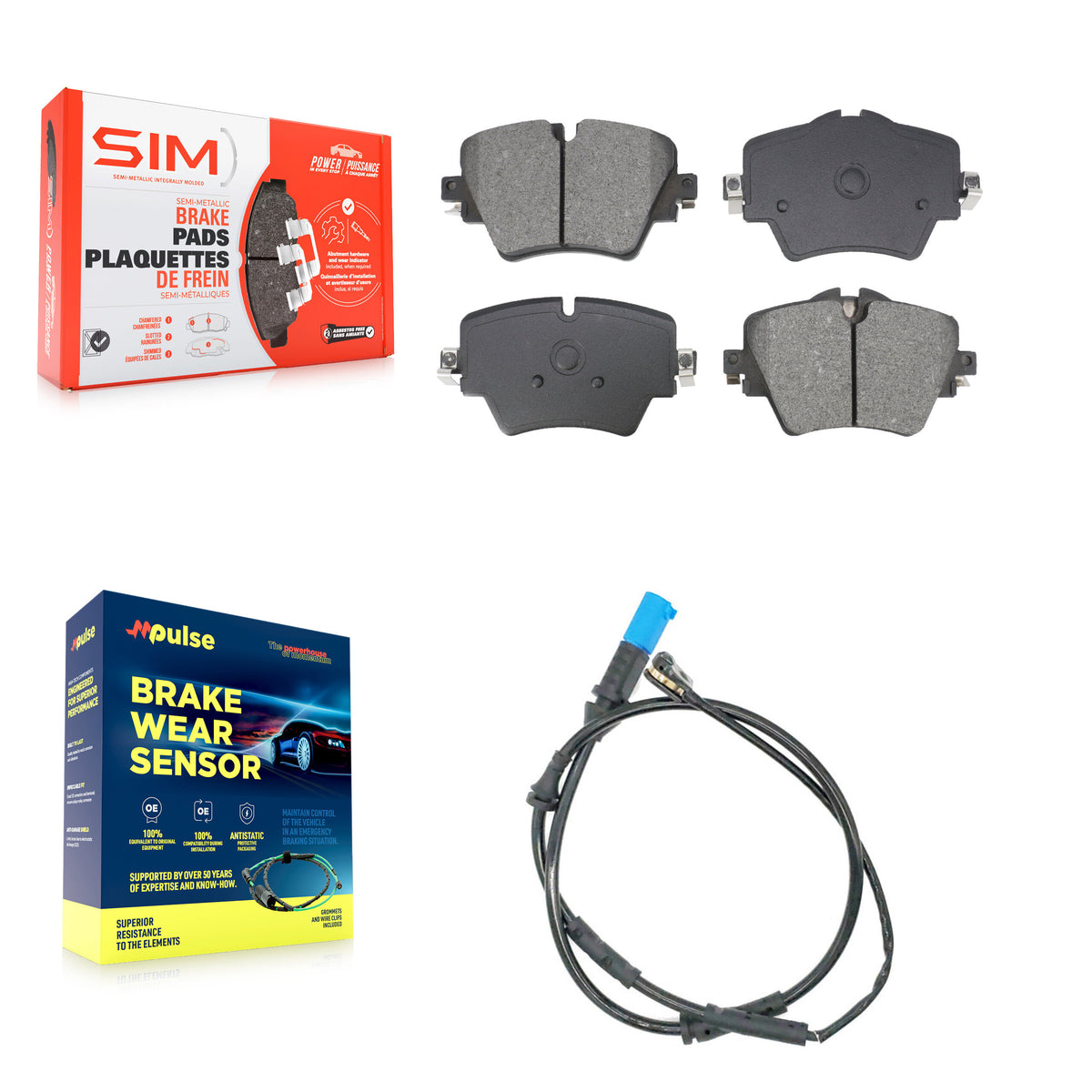 Front Semi-Metallic Disc Brake Pads And Wear Sensors Kit For BMW X3 X4 KSW-100796