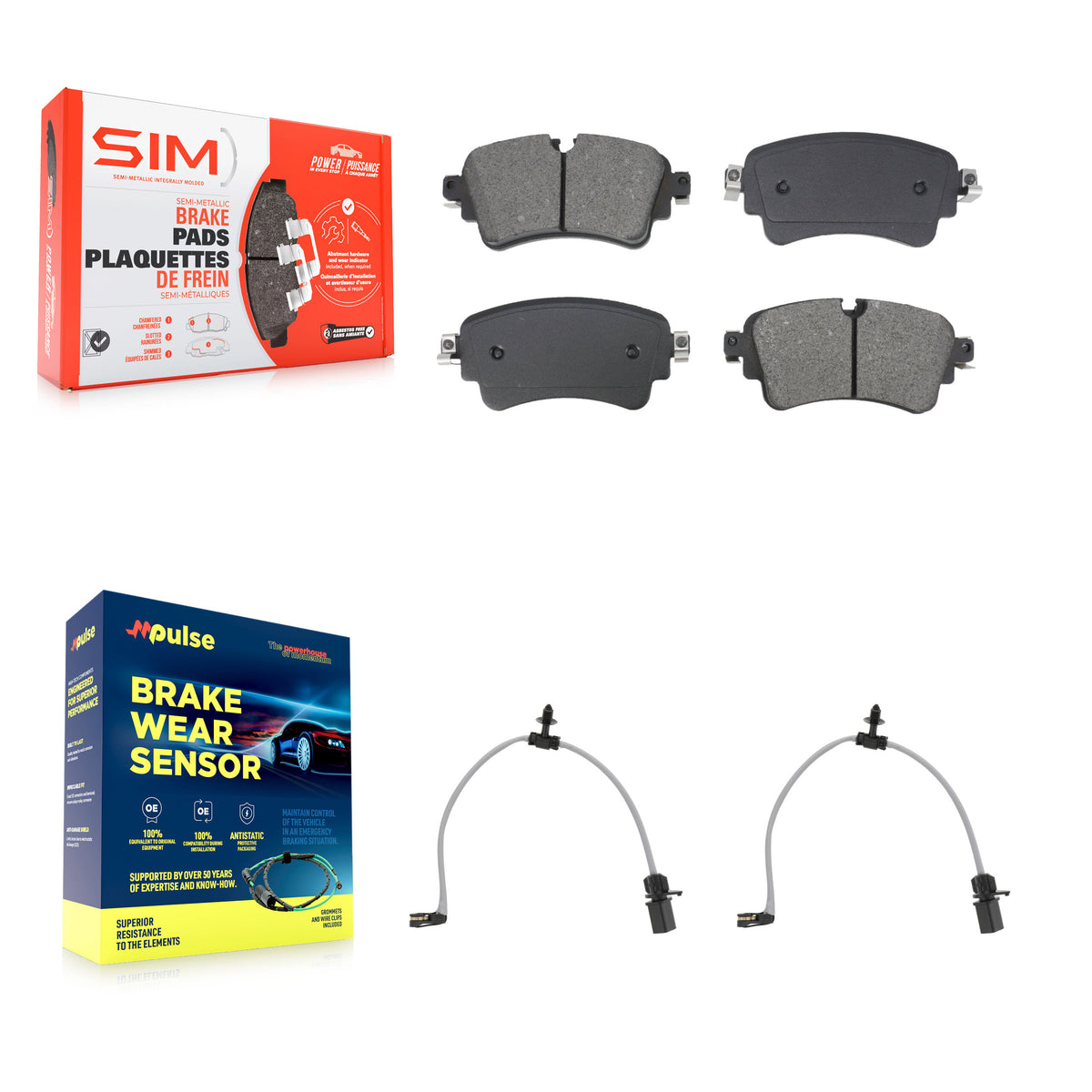 Rear Semi-Metallic Brake Pad And Wear Sensor Kit For Audi Q5 A6 Quattro A7 Sportback PHEV KSW-100802