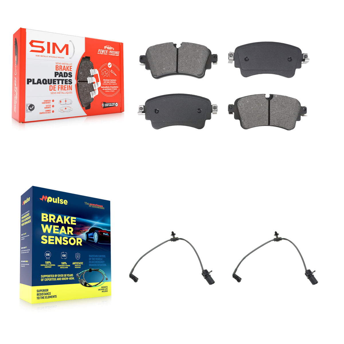 Rear Semi-Metallic Brake Pads Wear Sensor Kit For Audi A4 Quattro A5 Sportback S5 allroad KSW-100804