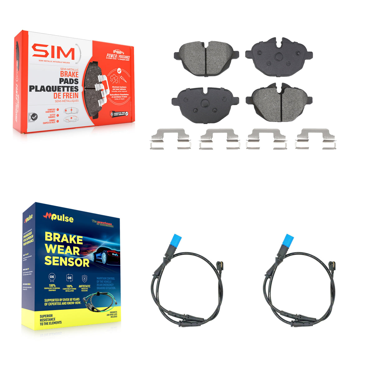 Rear Semi-Metallic Disc Brake Pads And Wear Sensors Kit For BMW X3 KSW-100807