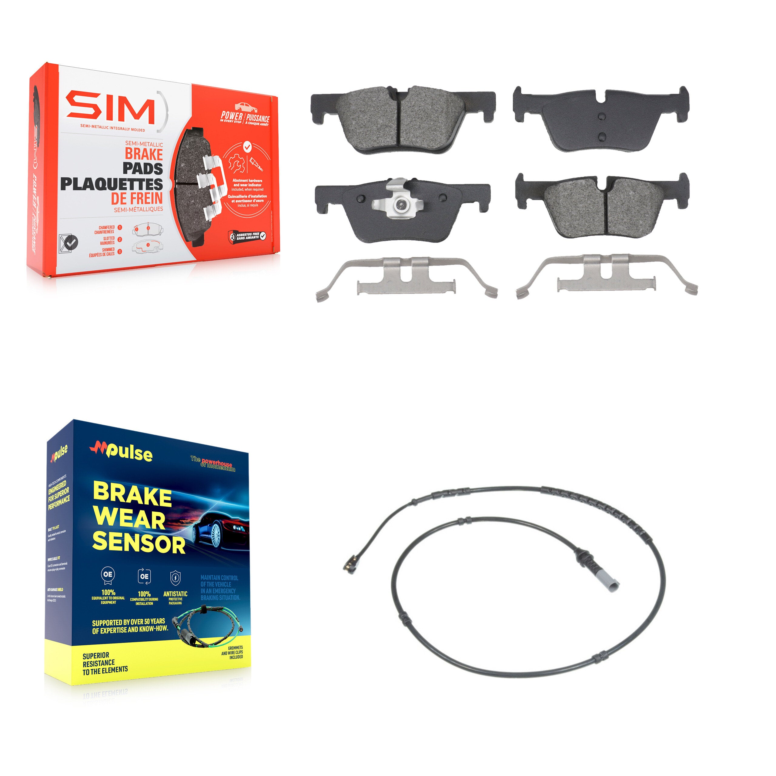 Rear Semi-Metallic Brake Pad Wear Sensor Kit For BMW 328i xDrive 330i 320i 428i 328d 230i KSW-100818