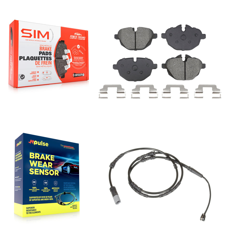 Rear Semi-Metallic Disc Brake Pads And Wear Sensors Kit For BMW X3 X4 KSW-100820