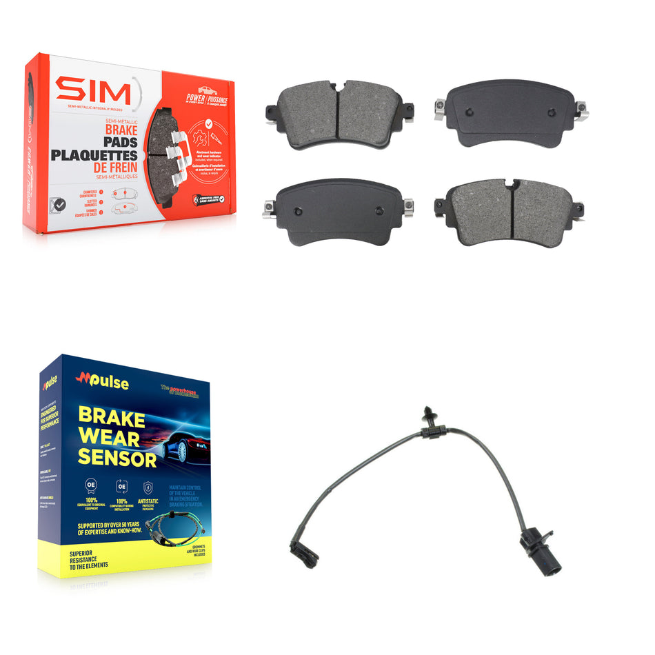 Rear Semi-Metallic Brake Pads Wear Sensor Kit For Audi A4 Quattro A5 Sportback S5 allroad KSW-100831