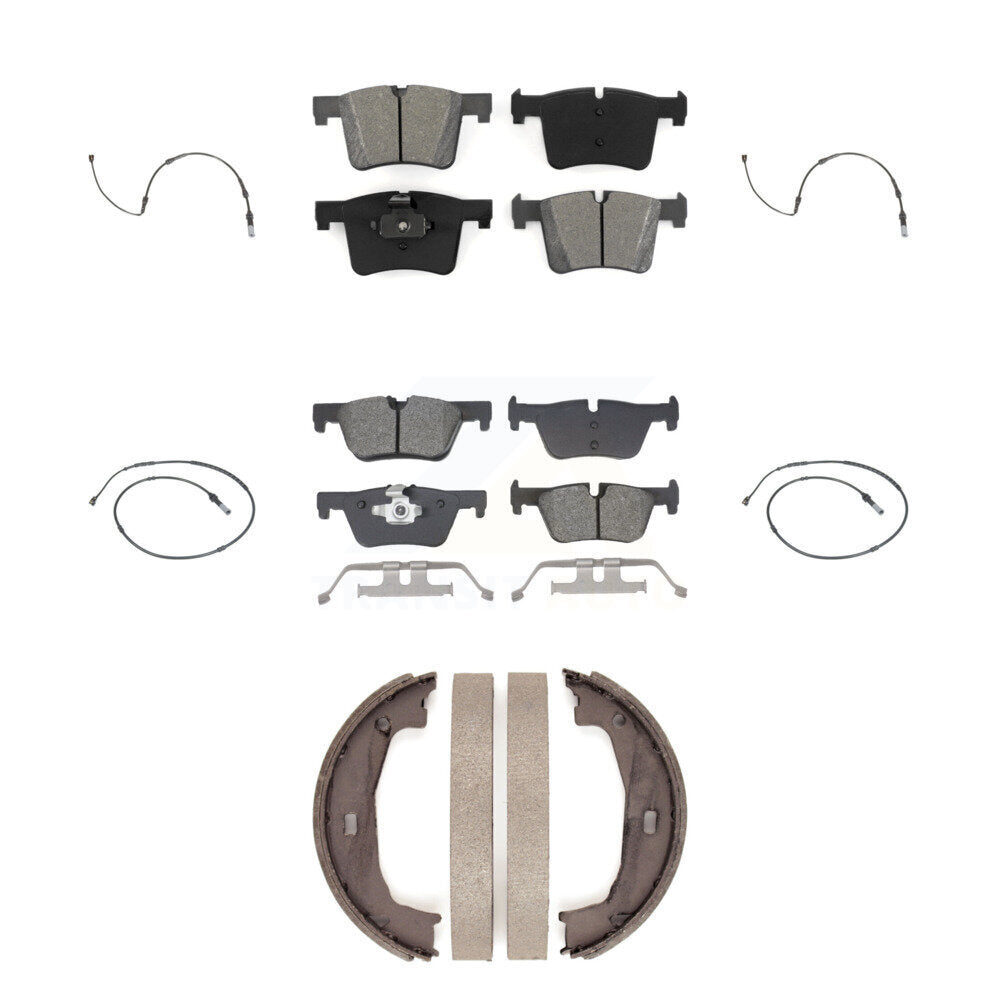 Front Rear Semi-Metallic Brake Pads & Wear Sensor Kit (7Pc) For BMW 320i xDrive 328d 2.0L KSW-100836